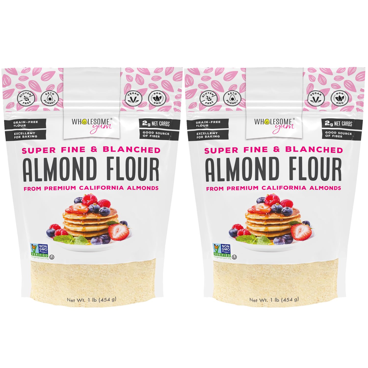 Wholesome Yum Premium Fine Blanched Almond Flour For Baking, Keto, Low Carb