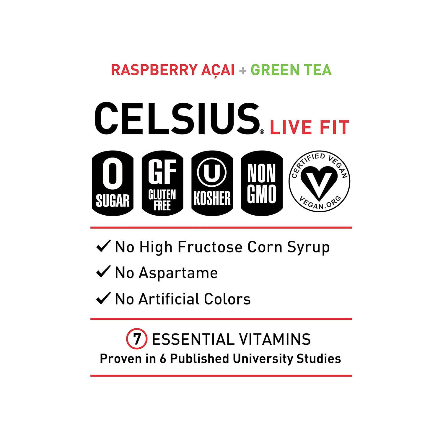 CELSIUS Sparkling Peach Vibe, Functional Essential Energy Drink 12 Fl Oz (Pack of 4)