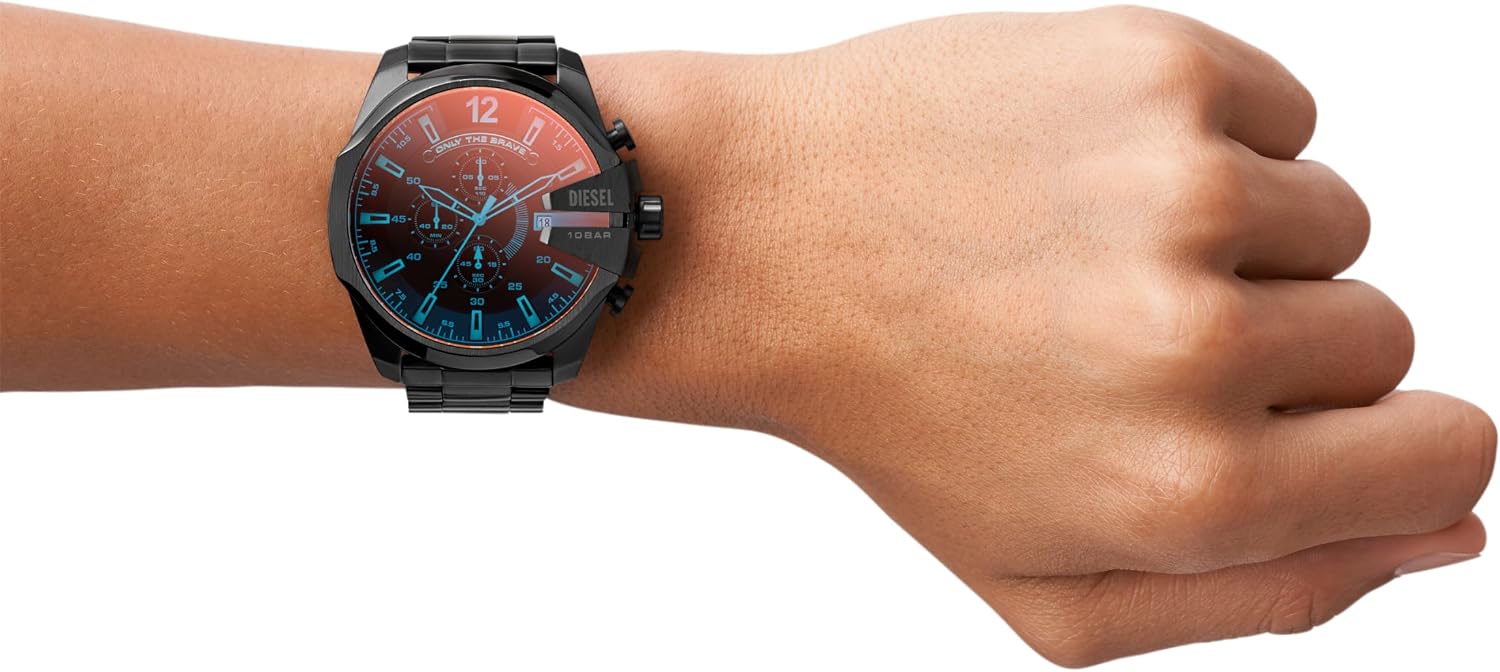Diesel Mega Chief Watch for Men, Chronograph Men's Watch