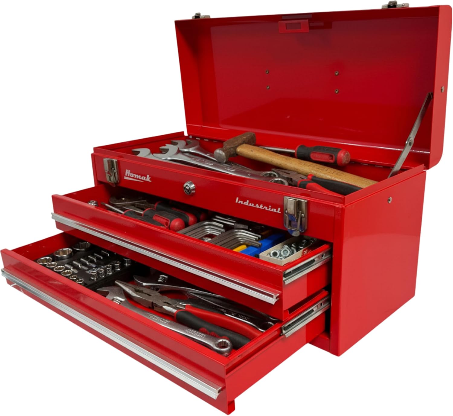 Homak Industrial 20-Inch 2-Drawer Friction Toolbox, Brown Winkle Powder Coat, BW00202200