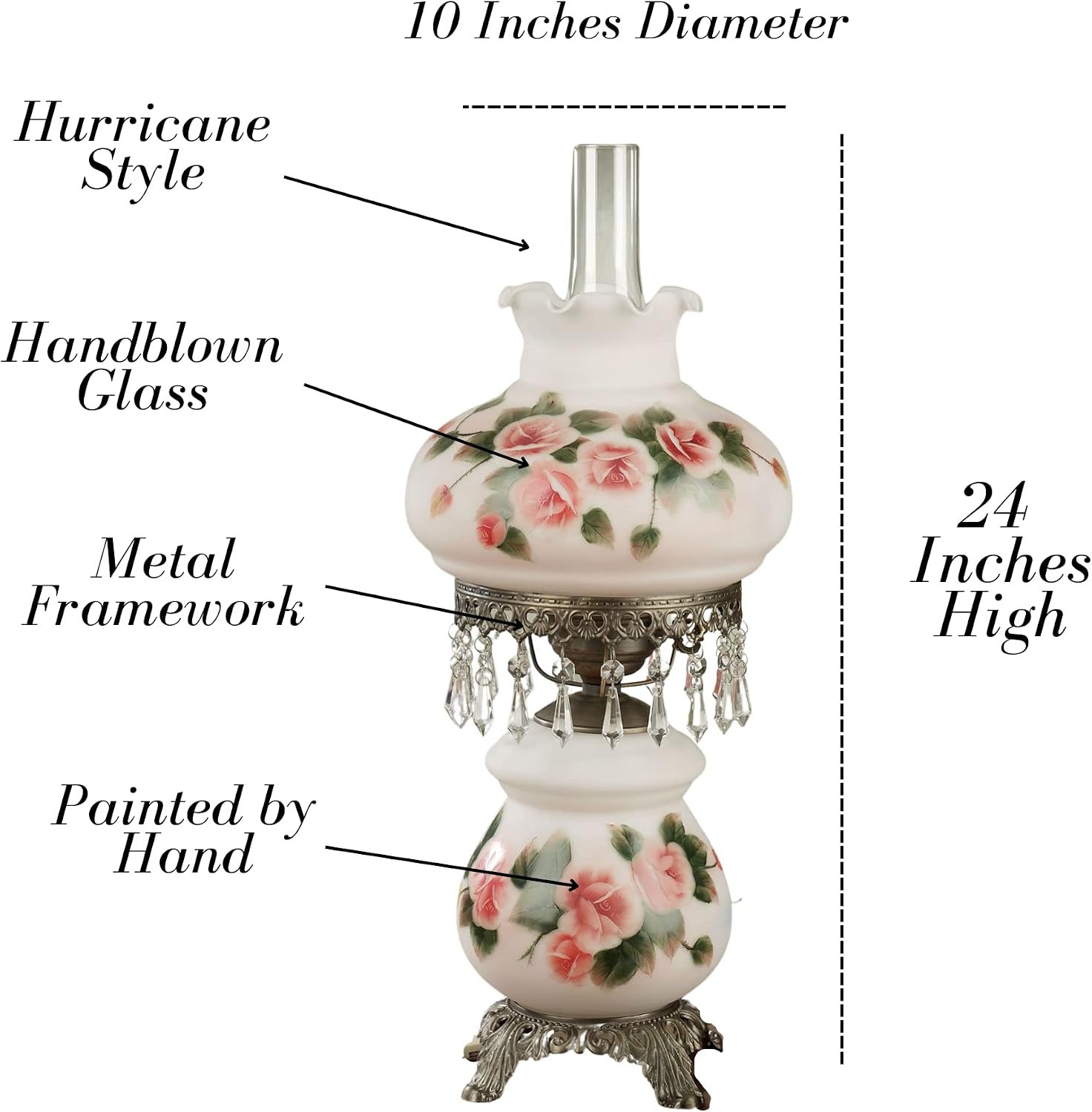 Touch of Class Adelaide Hurricane Style Table Lamp
