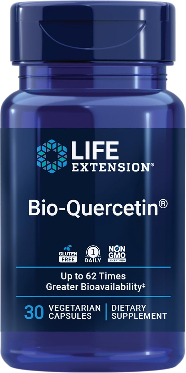 Life Extension Bio-Quercetin, Immune Health Supplement, Heart Health Support, Gluten Free, Non-GMO, Vegetarian, 30 Capsules