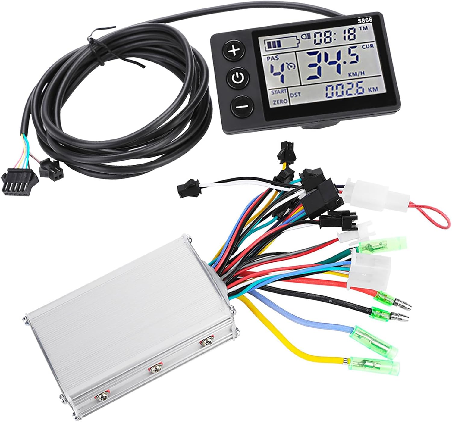Electric Bike Motor Controller, LCD Display Brushless Motor Speed Controller 24V-36V Compatible for Commuters, Urban Cyclists, and Off-Road Riders