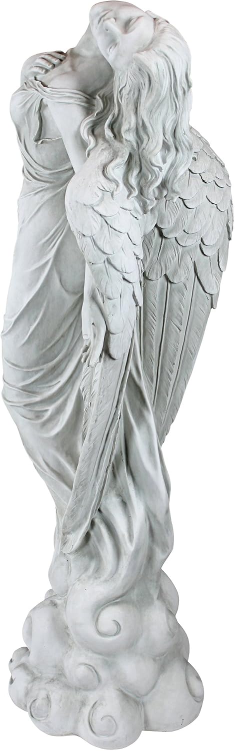 Design Toscano Remembrance and Redemption Angel Religious Indoor/Outdoor Garden Statue, From Base to Top of the Wings Nearly 3 feet tall! Tall, Cast Stone Resin, Antique Stone Finish