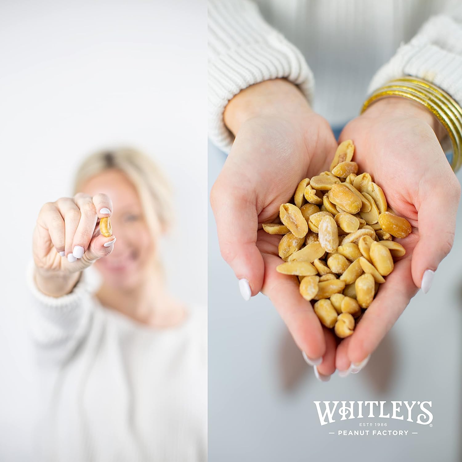 Whitley’s Salted Virginia Peanuts, Super Extra Large, Home Cooked 40 oz | Small Batch Roasted, Hand Seasoned, Vacuum-Sealed Tin, Coconut & Peanut Oil, Gluten Free, Cholesterol Free, 2.5 Pounds