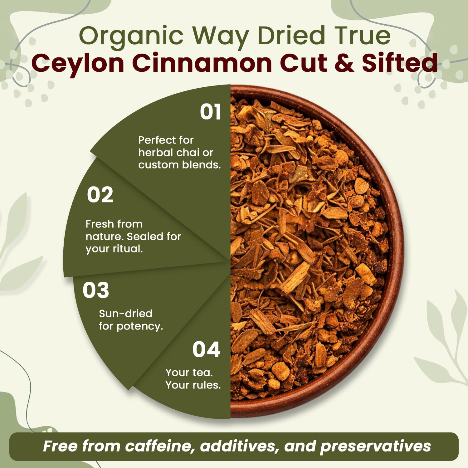 Organic Way True Ceylon Cinnamon Cut & Sifted Origin - Sri Lanka (8 Ounce)