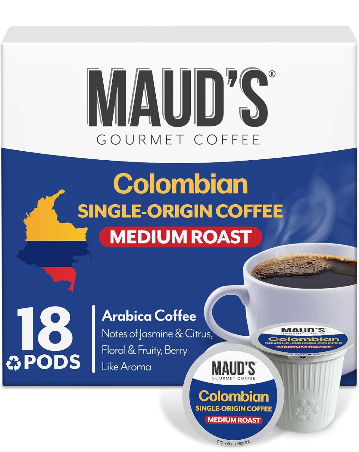 Maud's Family Pack Coffee Pods Variety Pack, 136ct, 12 Assorted Flavors | Medium Roast Flavored Coffee in Single Serve Pods – 100% Arabica Coffee, Compatible with Keurig Coffee Makers