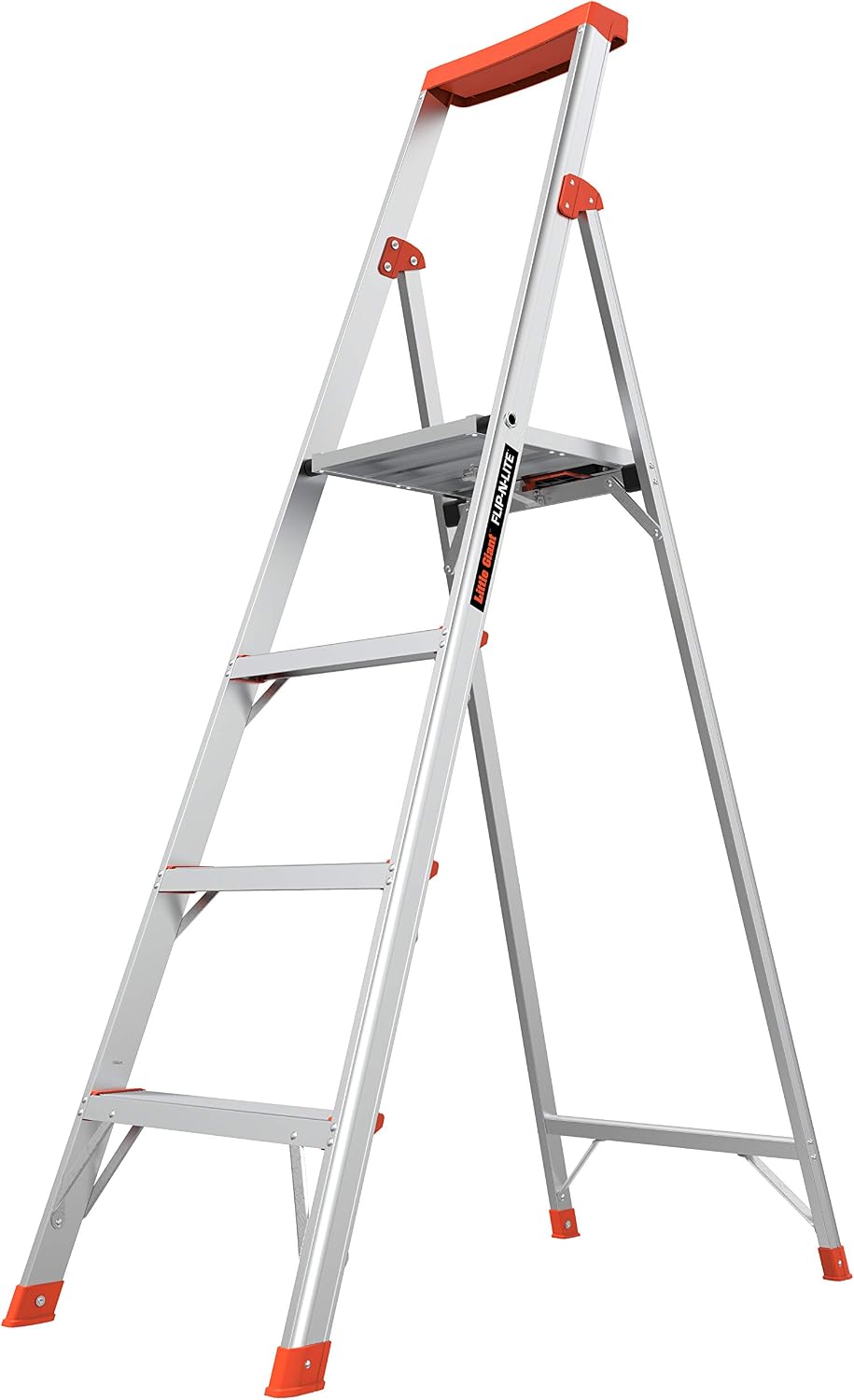 Little Giant Flip-N-Lite 6-ft Aluminum Stepladder, 15270-001 | Ultra Lightweight Ladder, Easy Release Handle, Wide Anti Slip Steps
