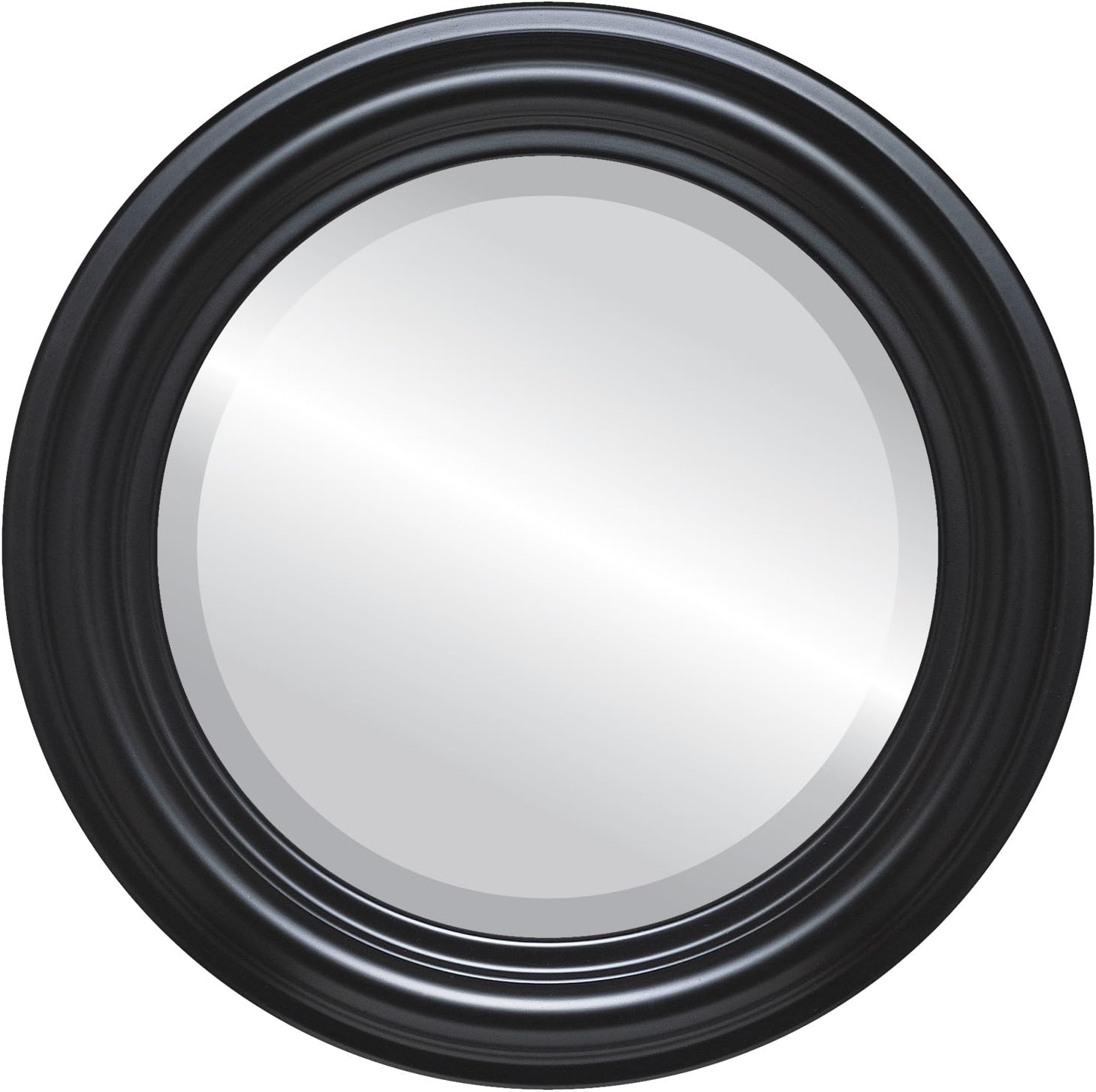 OVALCREST Round Beveled Wall Mirror for Home Decor - Philadelphia Style - Rubbed Bronze - 22x22 Outside Dimensions