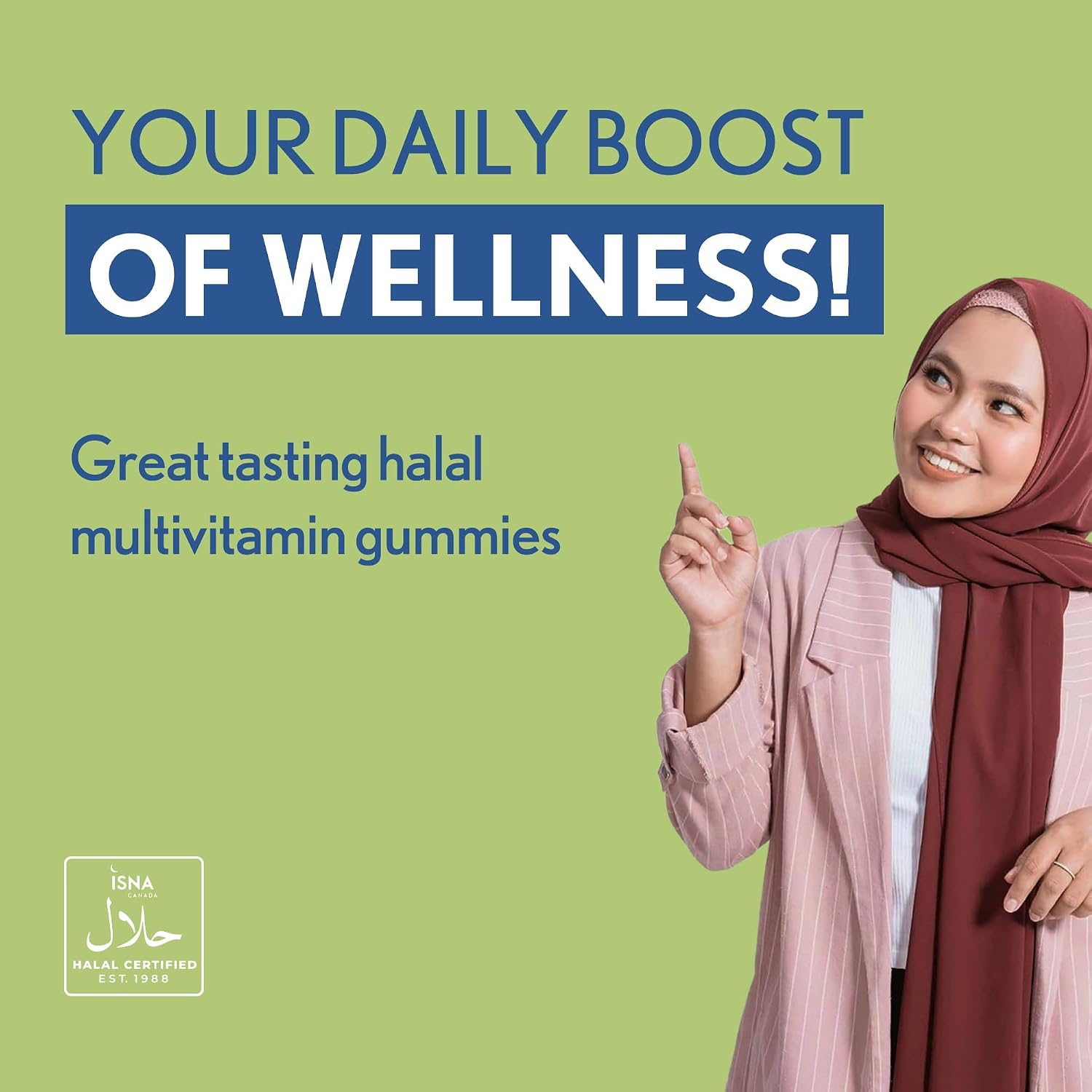 Noor Vitamins Halal Adult Multivitamin Gummy with Organic Fruit Blend for Men and Women; Non-GMO, Gluten Free, Gelatin Free Halal Vitamins - 90 Count