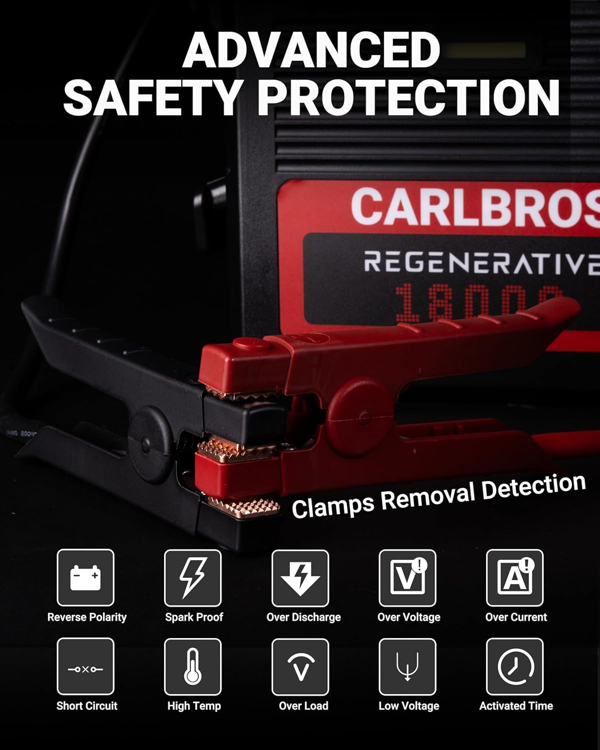 CB40 Heavy Duty Jump Starter, 40S Fast Recharge, 18000A 12/24 Volt Battery Jump Pack for Gas & Diesel Engines Up to 32L