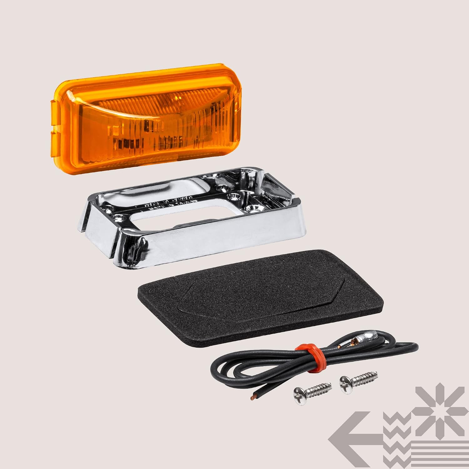 TRUE MODS 2pc 2.5" Amber Rectangle LED Trailer Marker Lights for Truck RV