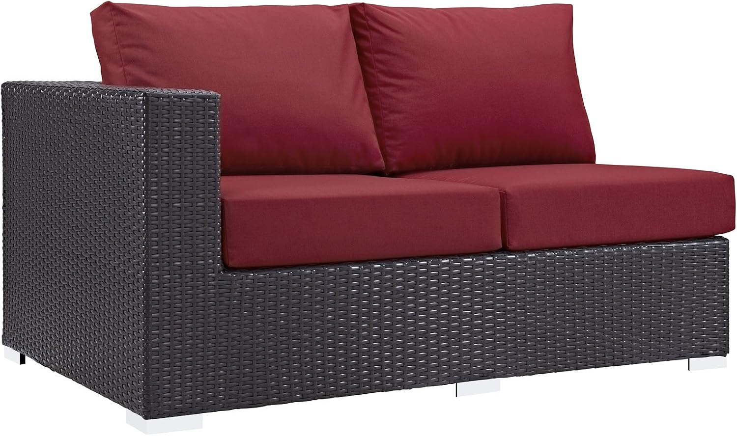 Modway Convene Wicker Rattan Outdoor Patio Loveseat in Espresso White