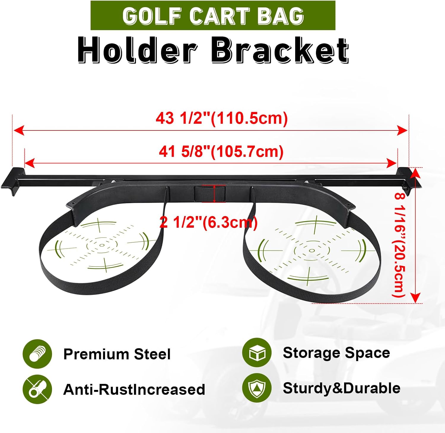Universal Golf Cart Rack, Bag Holder Bracket for Yamaha EZGO Club Car Kits