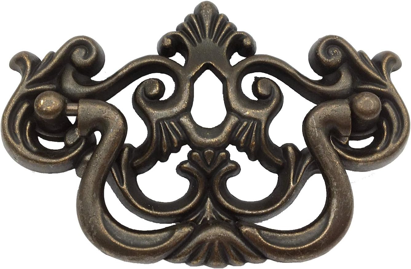 3" C-C Bail Drawer Pull Drop Dresser Pull Dark Antique Brass Swing Drawer Handle Vintage Style