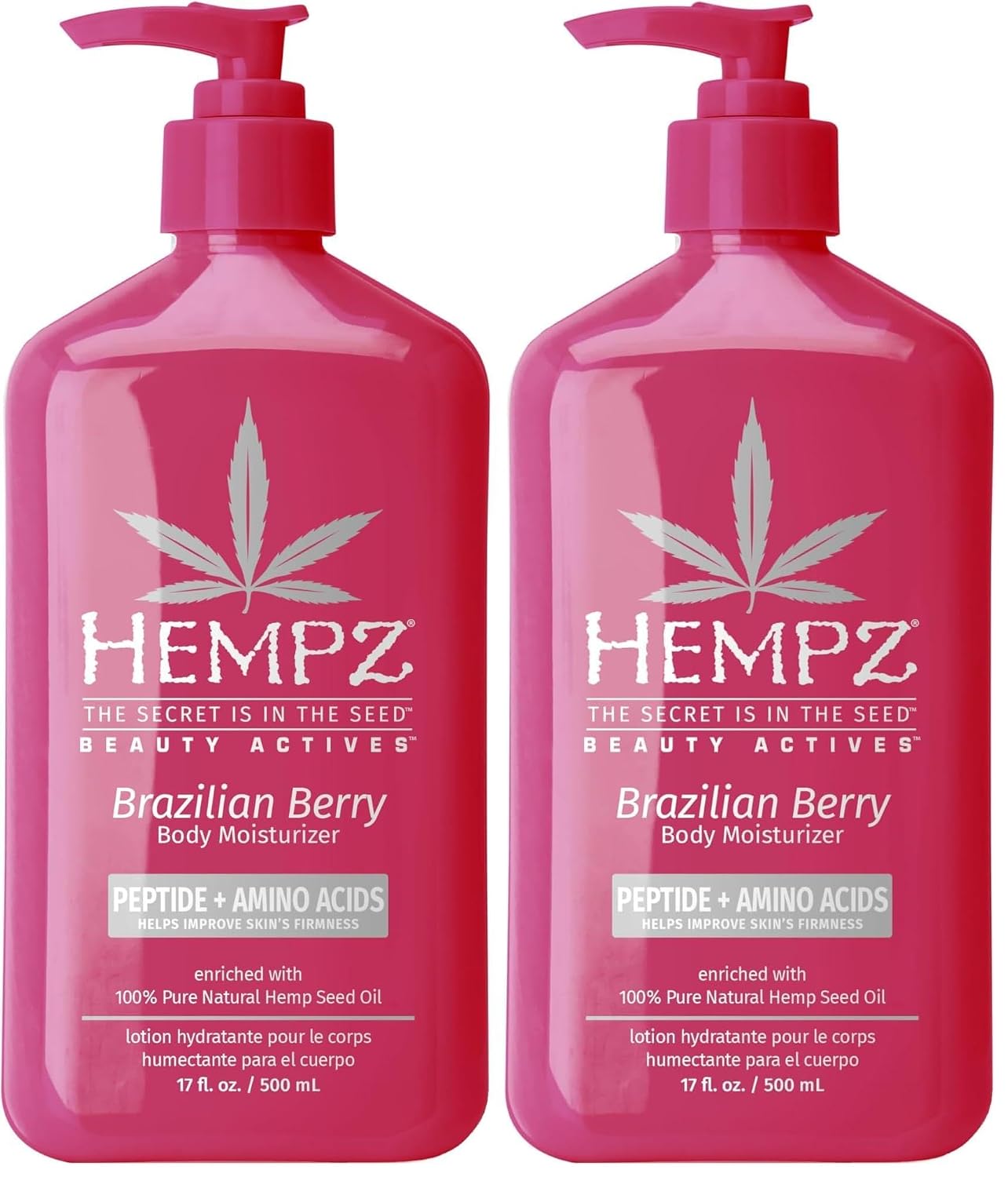 Hempz Sweet Jasmine & Rose Herbal Body Moisturizer for Women, 17 Fl. oz. - Moisturizing Lotion with 100% Pure Hemp Seed Oil, Collagen
