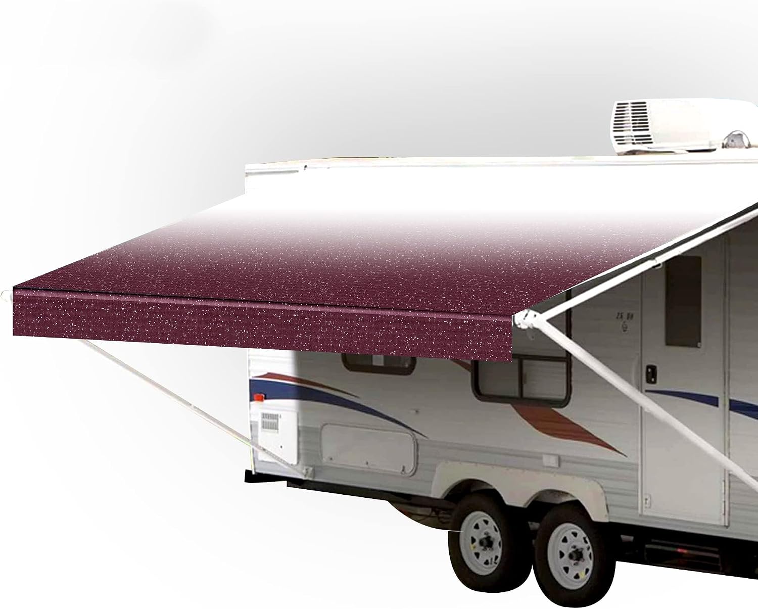 SunWave Premium Vinyl RV Canopy | Awning Fabric Replacement (20', Grey Fade)