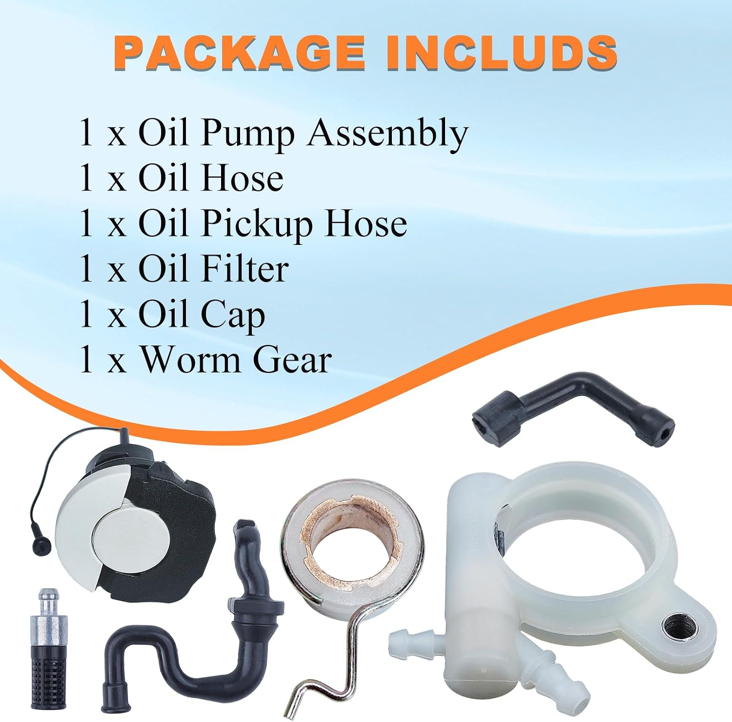 MS251 Oil Pump Oiler Worm Gear Kit for Stihl MS251 MS231 MS231C MS251C MS 231 251 Chainsaw Parts