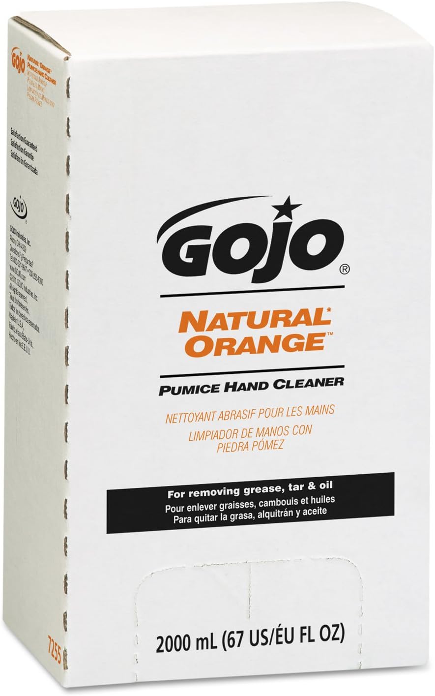 GOJO 7255-04 Natural Orange Pumice Hand Cleaner 2000 mL, (Case of 4)