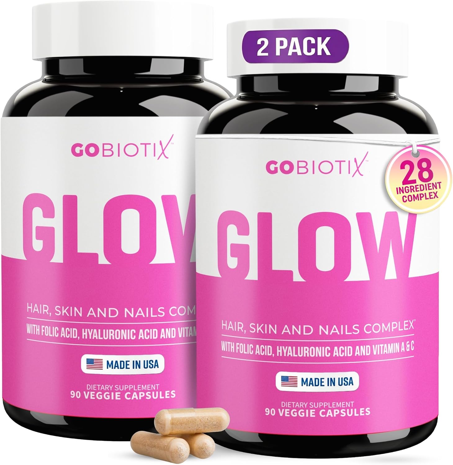 GOBIOTIX Hair, Skin & Nails Vitamins for Women — 10, 000mcg Biotin