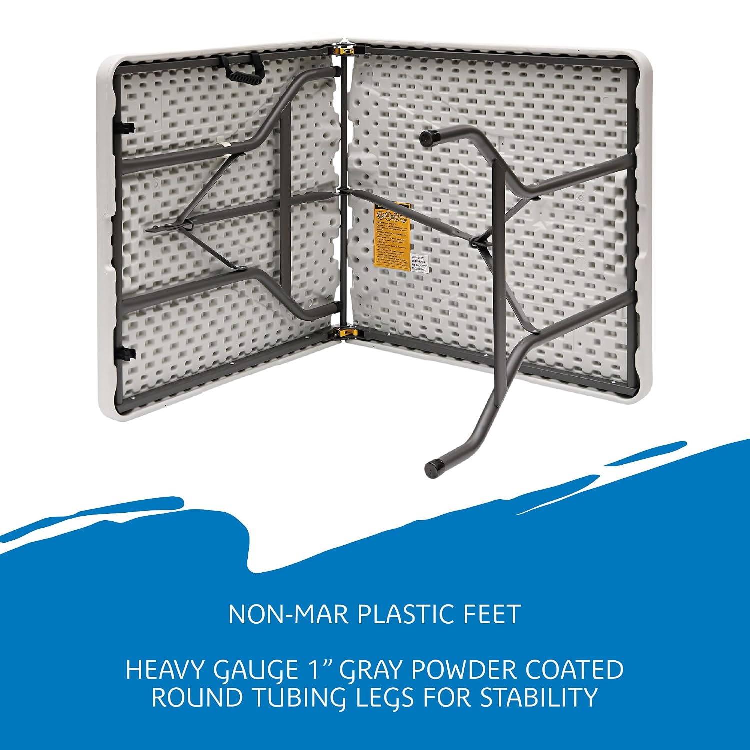 Iceberg IndestrucTable Classic Center-Folding Table, 5 ft, Platinum Granite | Measures 60" x 30" x 29", holds up to 250 lbs, indoor and outdoor use, center-folding for easy carry, ideal for camping