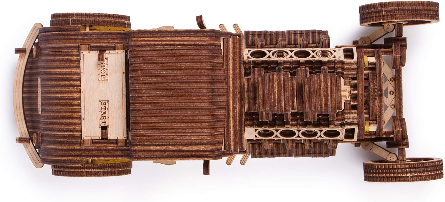 Wood Trick Hot Rod Car 3D Wooden Puzzles for Adults to Build
