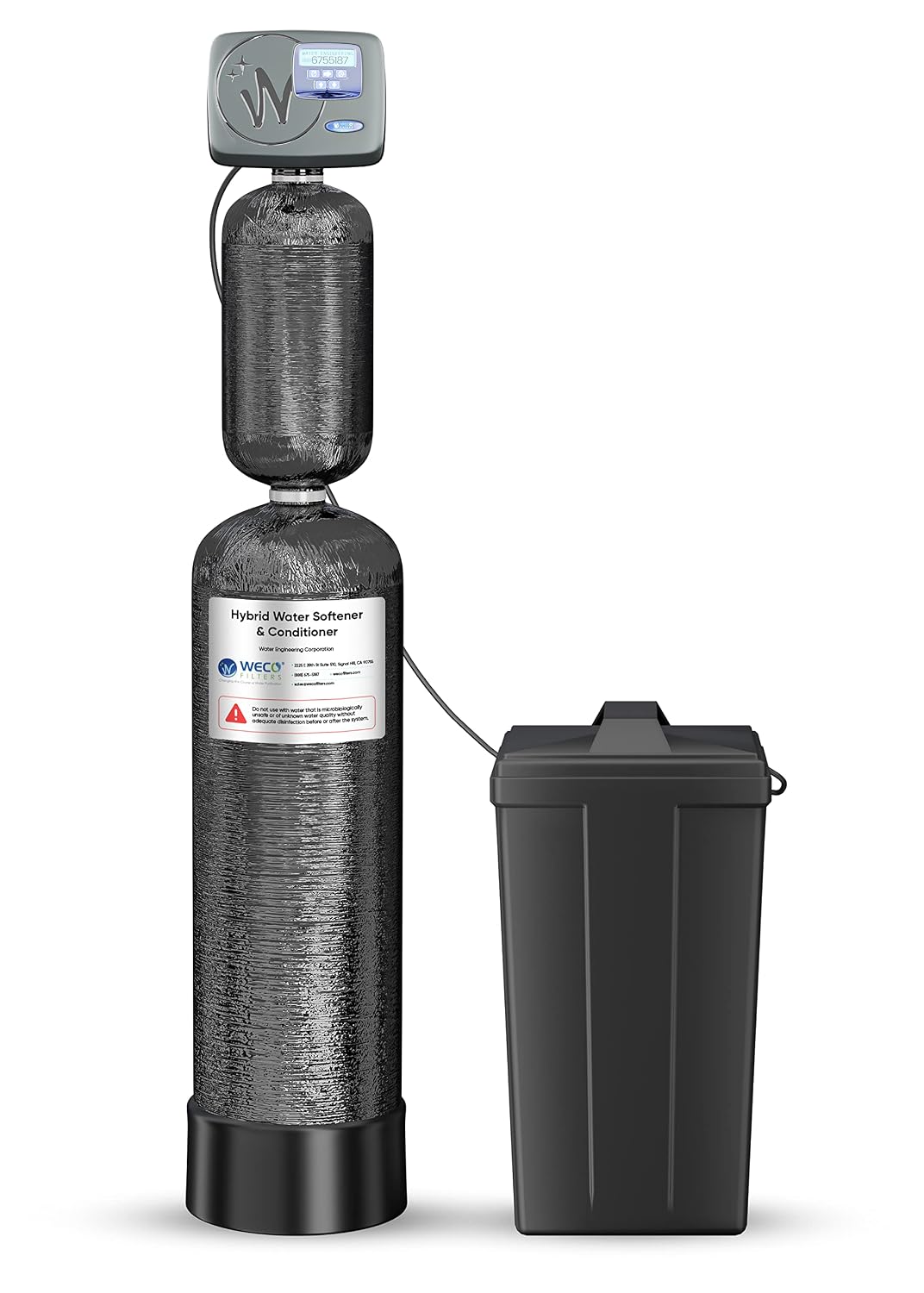 WECO SFT-CAT-581SM-1235 Hybrid Water Softener and Conditioner System for Whole House Water Treatment - 1" MPNT Connection - Cation Resin and