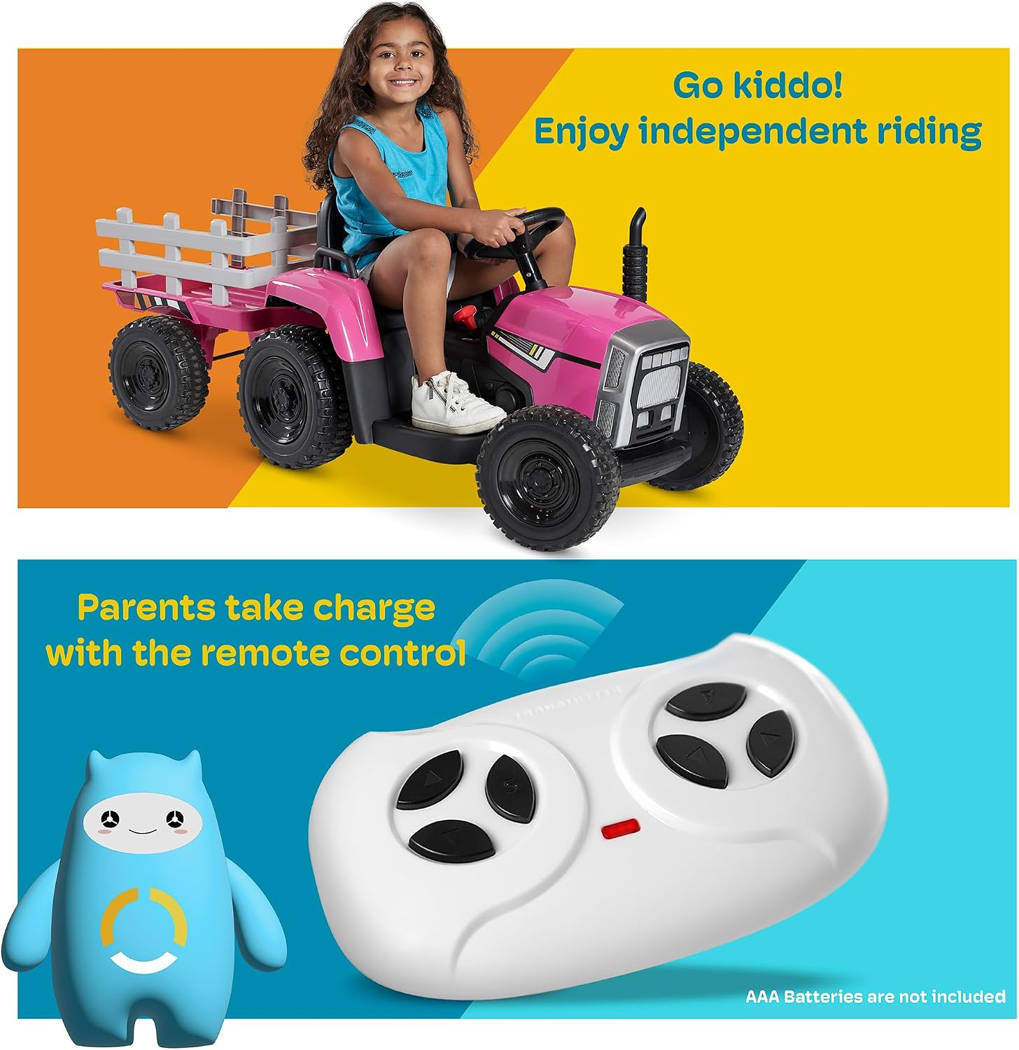 Kidzone 12V 7Ah Premium Electric Tractor Ride On Toy, Green