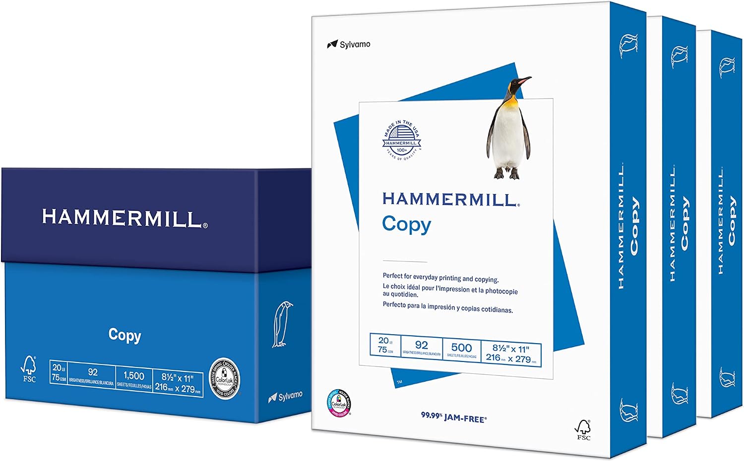 Hammermill Printer Paper, 20 lb Copy Paper, 8.5 x 11 - 10 Ream (5,000 Sheets) - 92 Bright, Made in the USA
