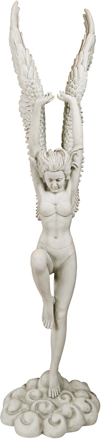 Design Toscano Remembrance and Redemption Angel Religious Indoor/Outdoor Garden Statue, From Base to Top of the Wings Nearly 3 feet tall! Tall, Cast Stone Resin, Antique Stone Finish