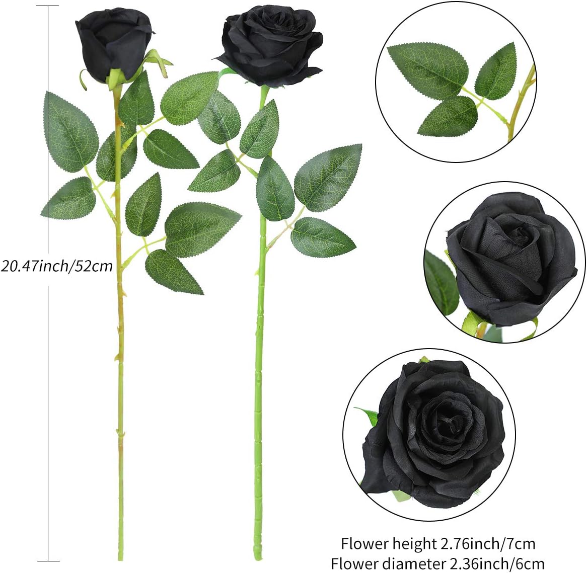 Hawesome 12PCS Artificial Silk Flowers Realistic Roses Bouquet Long Stem for Home Wedding Decoration Party (Yellow, 6 Flowers 6 Buds)