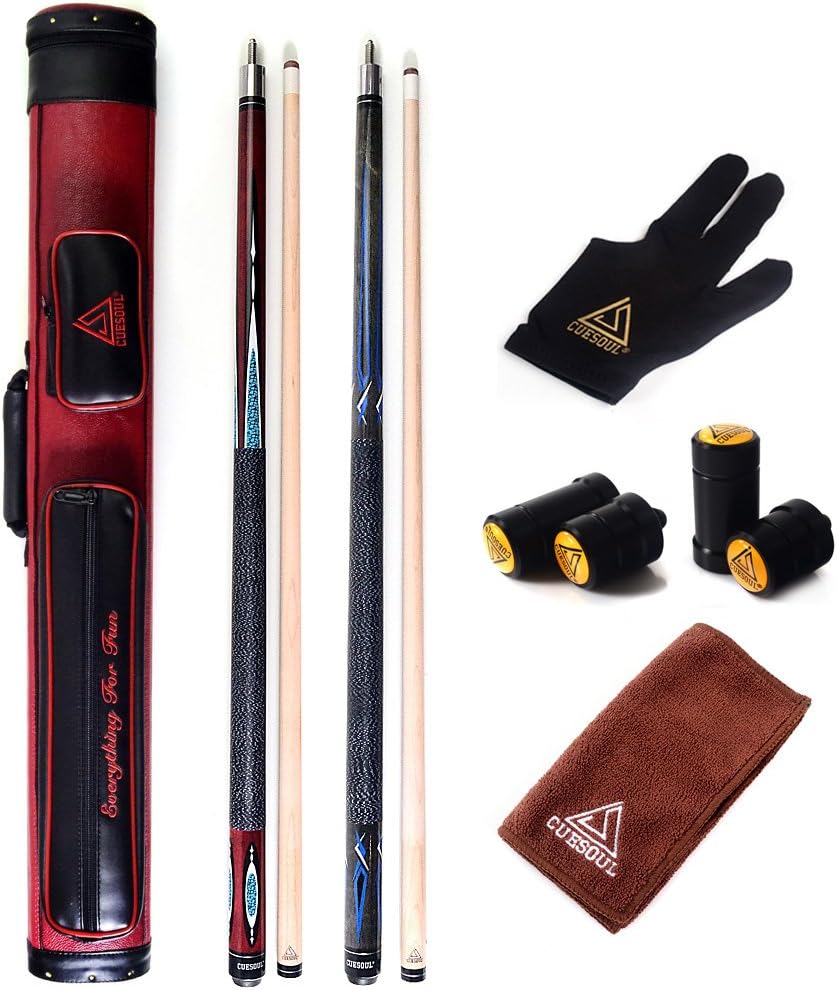 CUESOUL 19oz Pool Cue Sticks with Hard Pool Cue Case