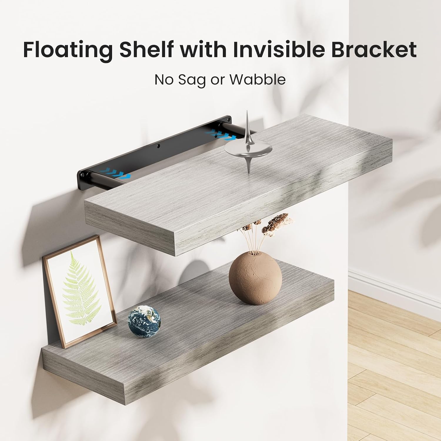 AMADA HOMEFURNISHING Floating Shelves, Wall Shelves for Bathroom/Living Room/Bedroom/Kitchen Decor