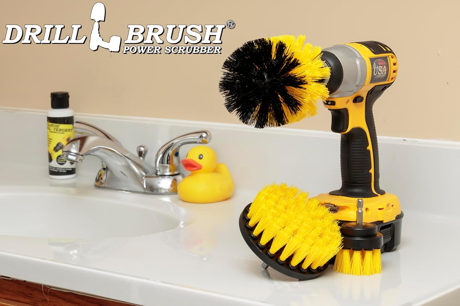 Drillbrush Drill Brush Attachment Set for Bathroom, Tile & Grout Cleaning | Power Scrubber Brush Kit for Bathtub & Shower - All-Purpose Household Cleaning Brushes for Drill - Electric Grout Cleaner Kit