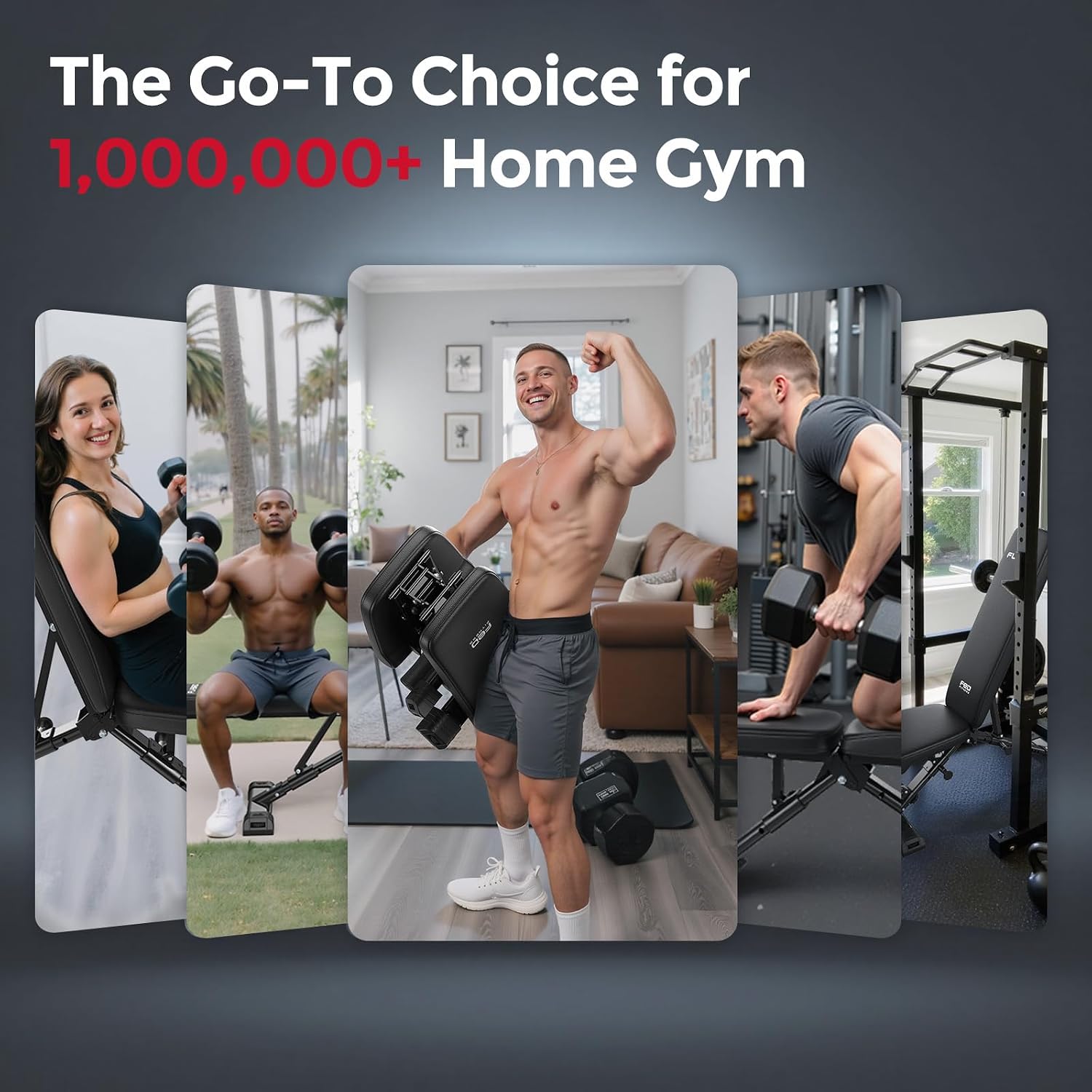 FLYBIRD WB5 Weight Bench, ASTM-Certified 800LBS Adjustable Weight Bench Workout Bench Foldable for Home Gym