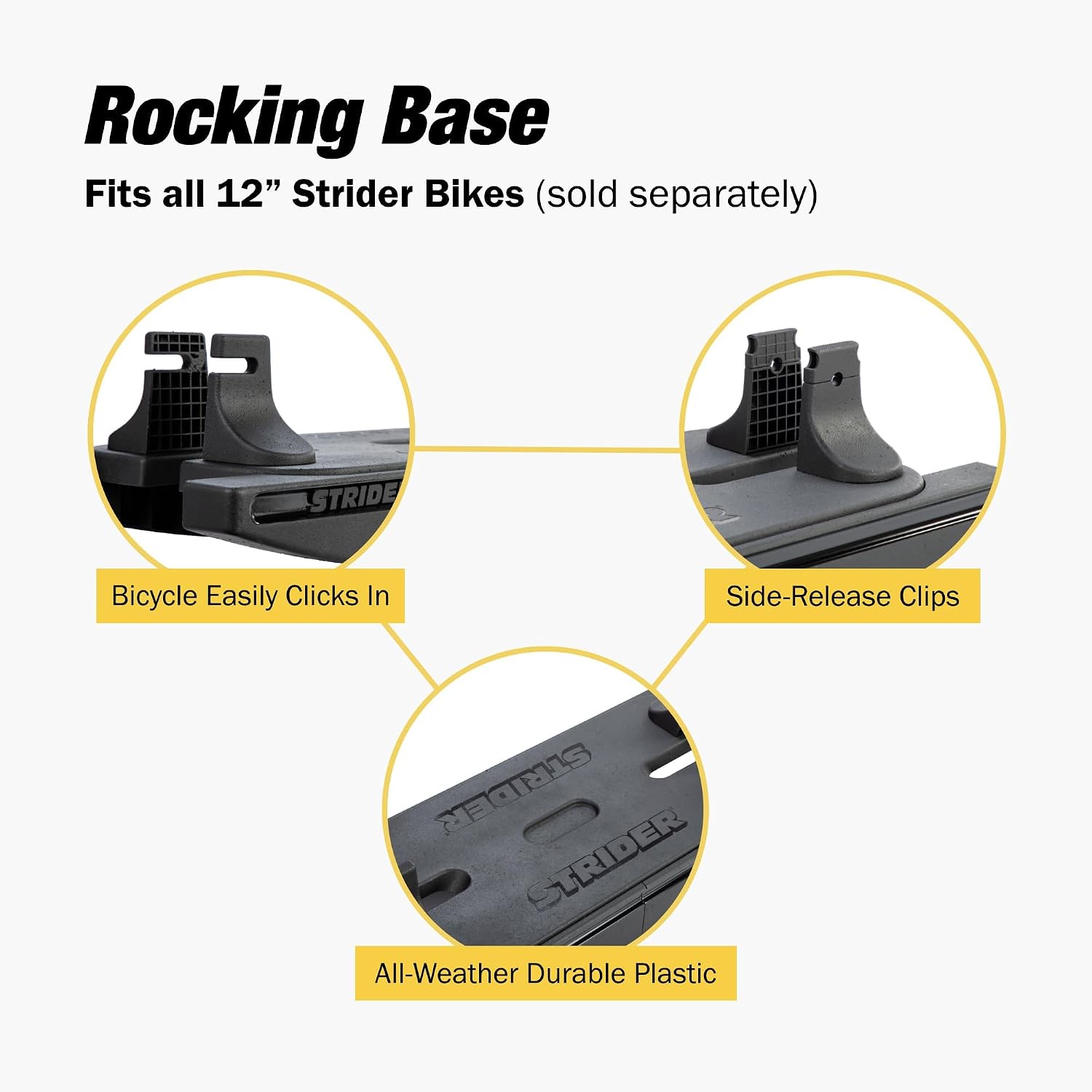 Strider Rocking Base for 12” Strider Balance Bikes, Ages 6 Months–2 Years | For 12 Models, Converts Strider Balance Bike into Rocking Toy