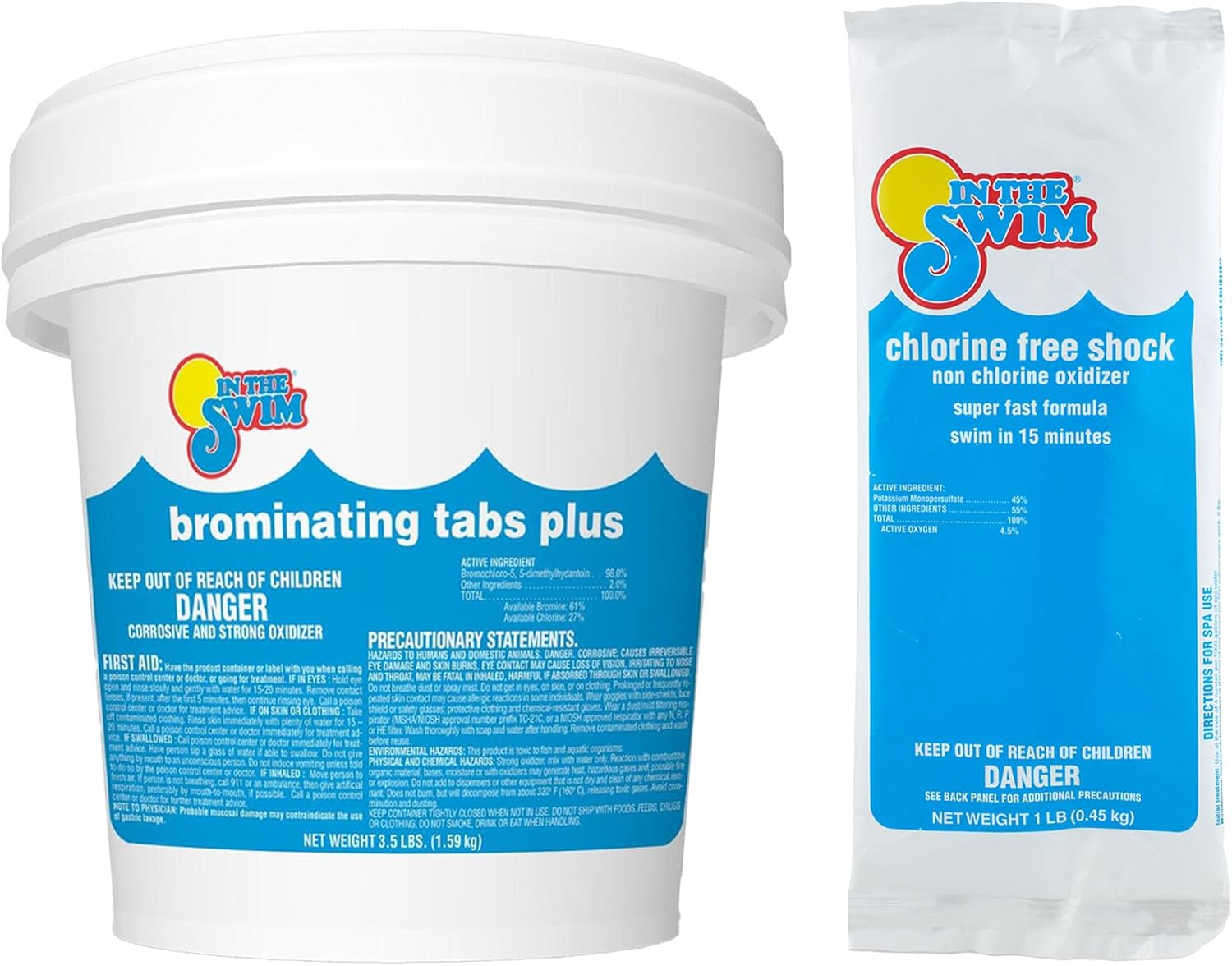 In The Swim Chlorine-Free Pool Shock - 24 x 1 Pound Bags | Quick Dissolving, Fast-Acting, Shock-Oxidizer for Swimming Pools, Spas, and Salt Chlorinated Pools Compatible