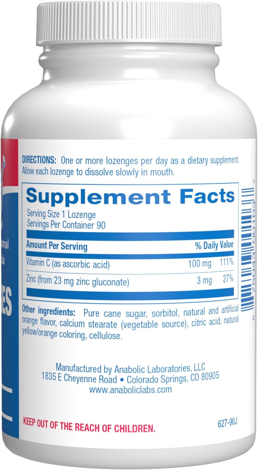 Zinc Lozenges with Vitamin C for Immune Support - High Absorption Vitamin C and Zinc Lozenges for Adults Daily and Seasonal Wellness - Tasty Immune