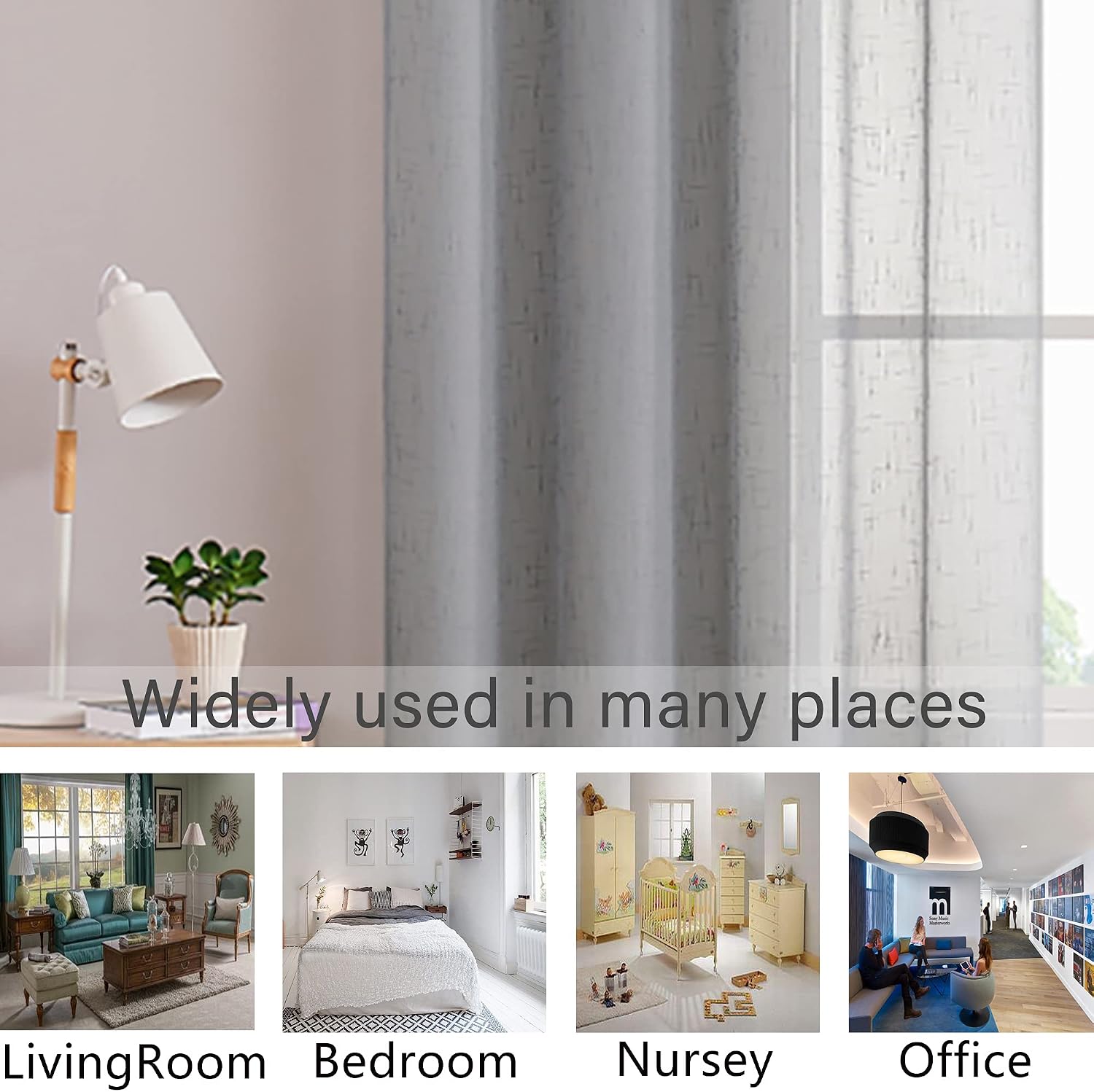 Randall Off White Sheer Open Weave Curtain for Living Room 2 Panels,72"