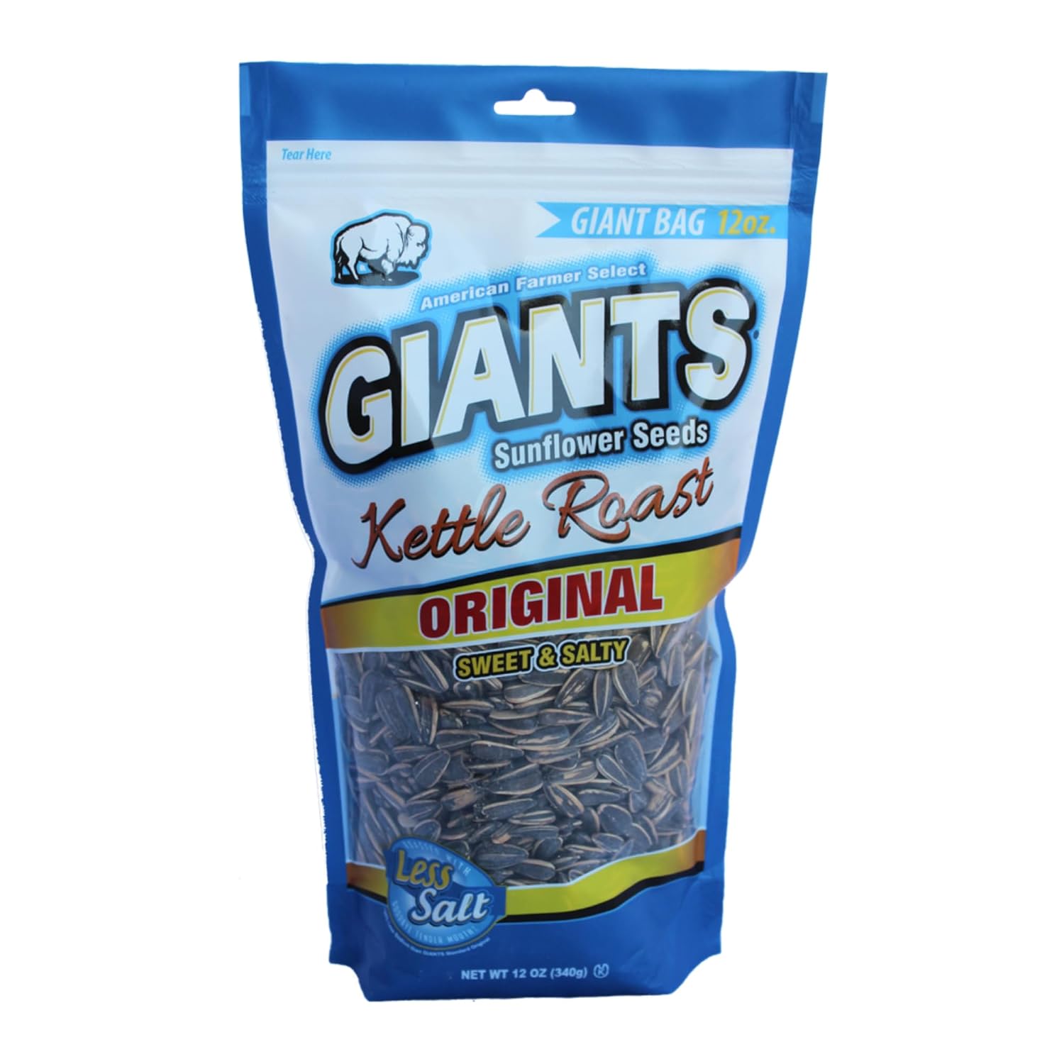 GIANTS Original Sunflower Seeds - Sunflower Seeds to Eat, Sunflower Seeds Bulk, Lightly Salted Sunflower Seeds for Eating, High Protein Snack - 5.75 oz Resealable Bags (Case of 12)