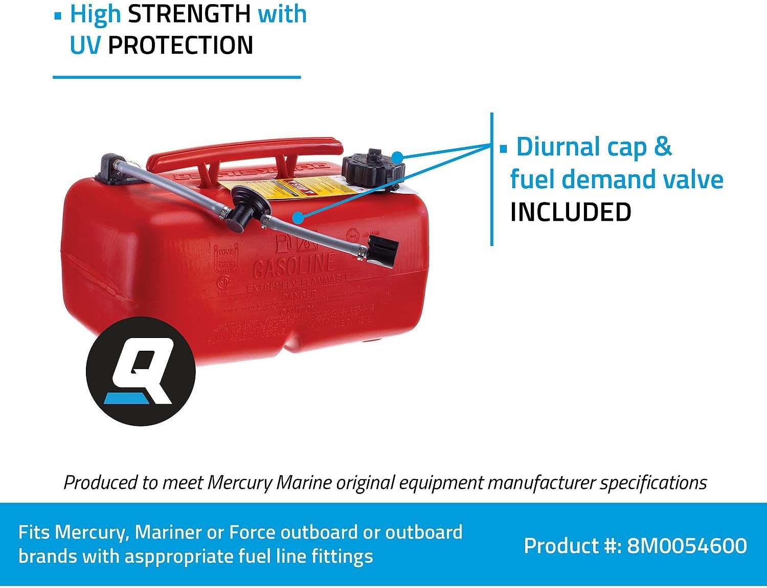 Quicksilver 8M0054600 6.6 Gallon Portable Fuel Tank
