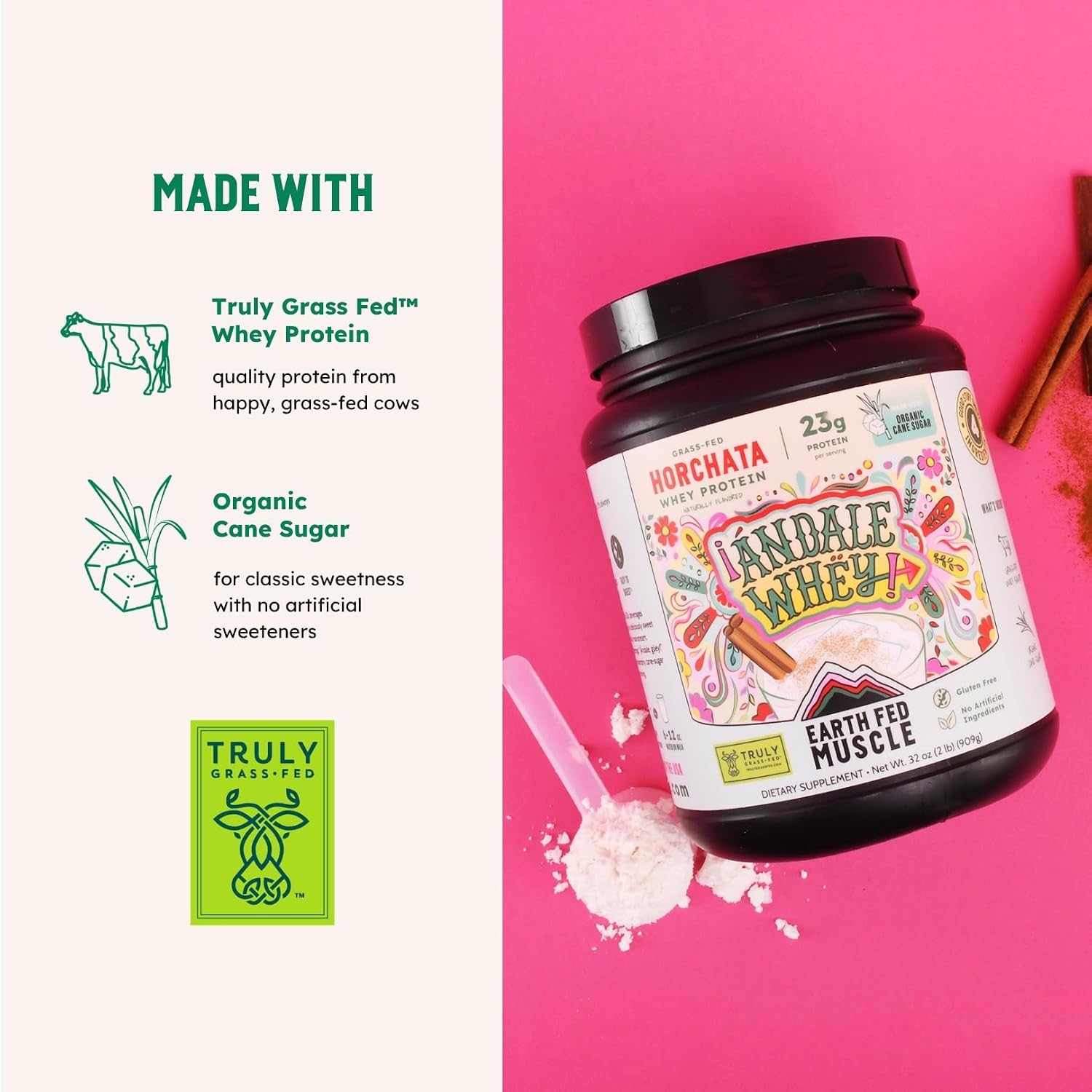 Earth Fed Muscle Whey Back Vanilla Irish Grass Fed Whey Protein Isolate | 25g protein per scoop, Third-Party Certified. Smooth vanilla, zero artificial sweeteners. Cold-processed in Ireland.