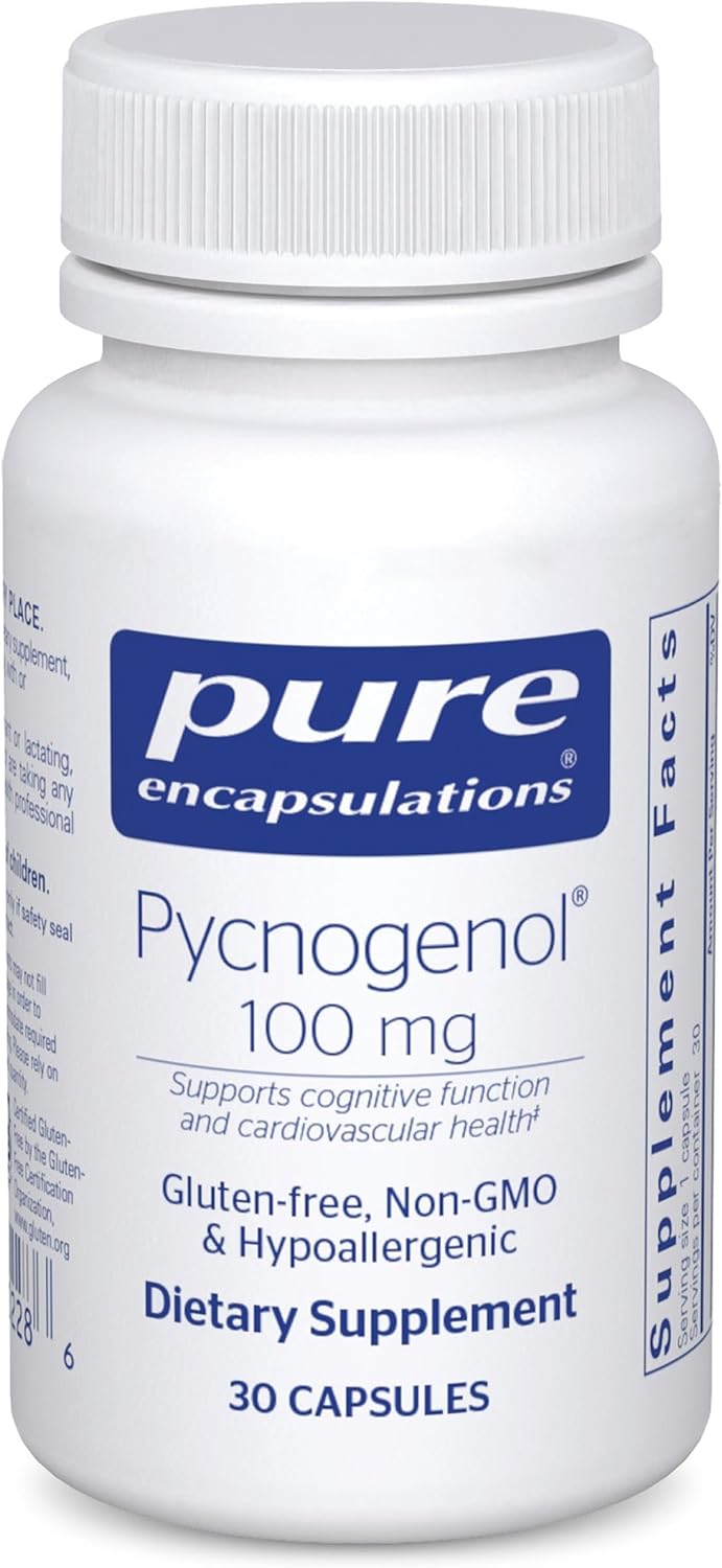 Pure Encapsulations Pycnogenol 100 mg | Hypoallergenic Supplement to Promote Vascular Health and Provide Antioxidant Support* | 60 Capsules | Hypoallergenic Supplement to Support Vascular Health and Provide Antioxidant Support*