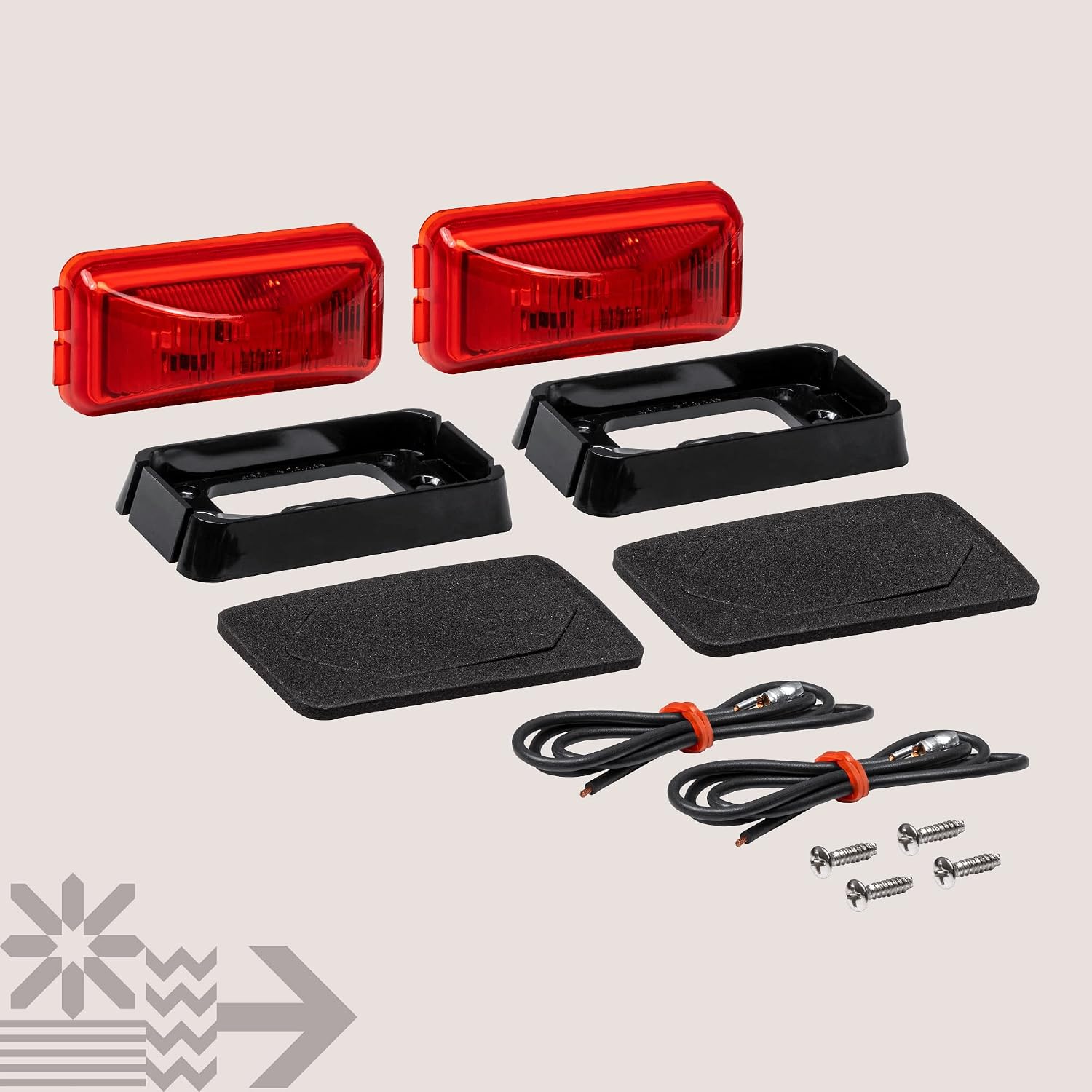 TRUE MODS 2pc 2.5" Amber Rectangle LED Trailer Marker Lights for Truck RV
