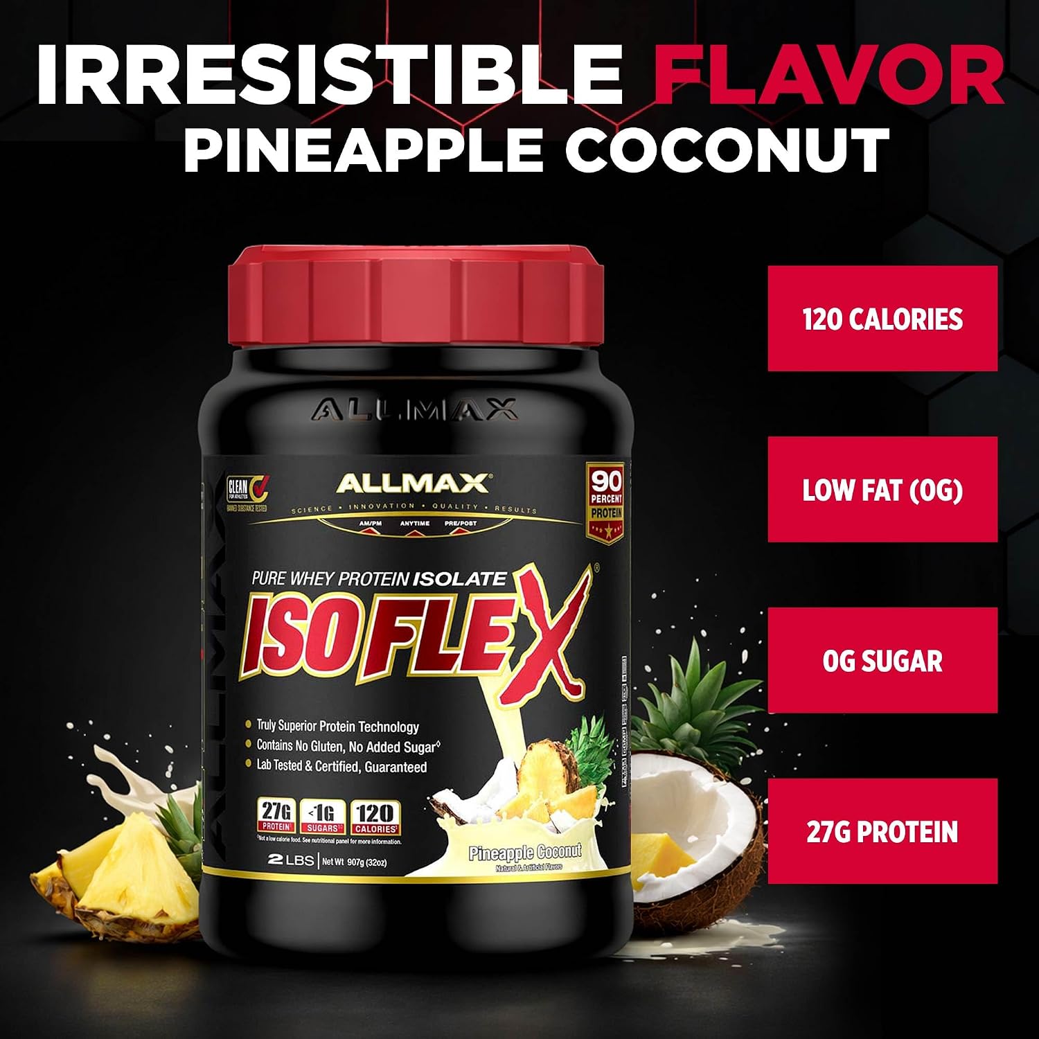 ALLMAX ISOFLEX Whey Protein Isolate, Chocolate Peanut Butter, 5 lb