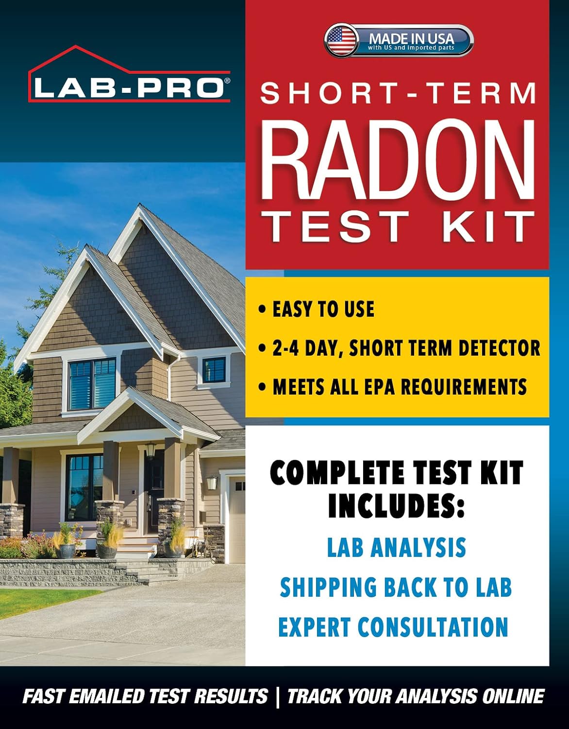 LABPRO Short-Term Radon Test Kit for Home
