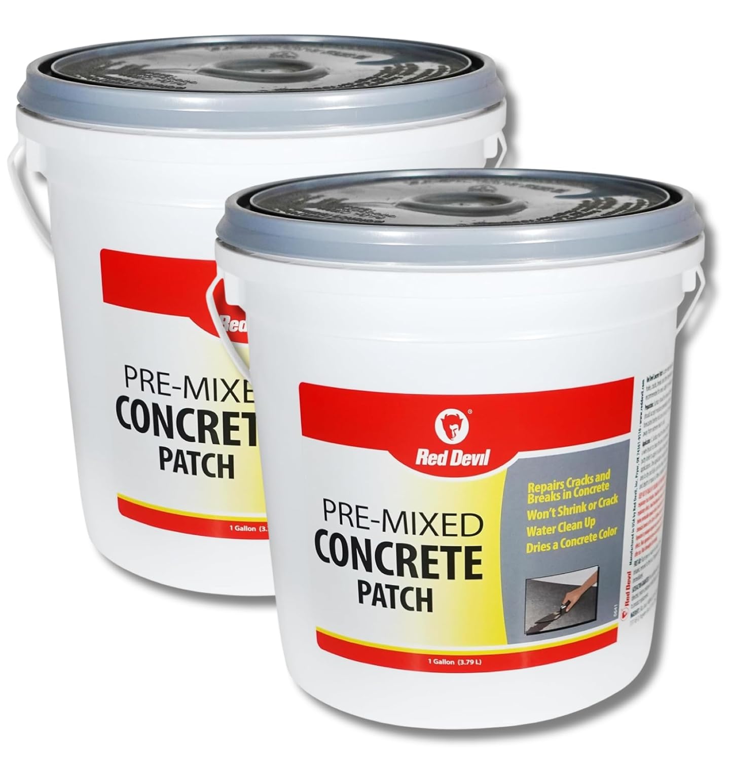Red Devil 0645 Concrete Repair Patch, Cement Crack Filler, 5.5 Oz Squeeze Tube, Pre-Mixed, Pack of 1, Gray, Made in USA