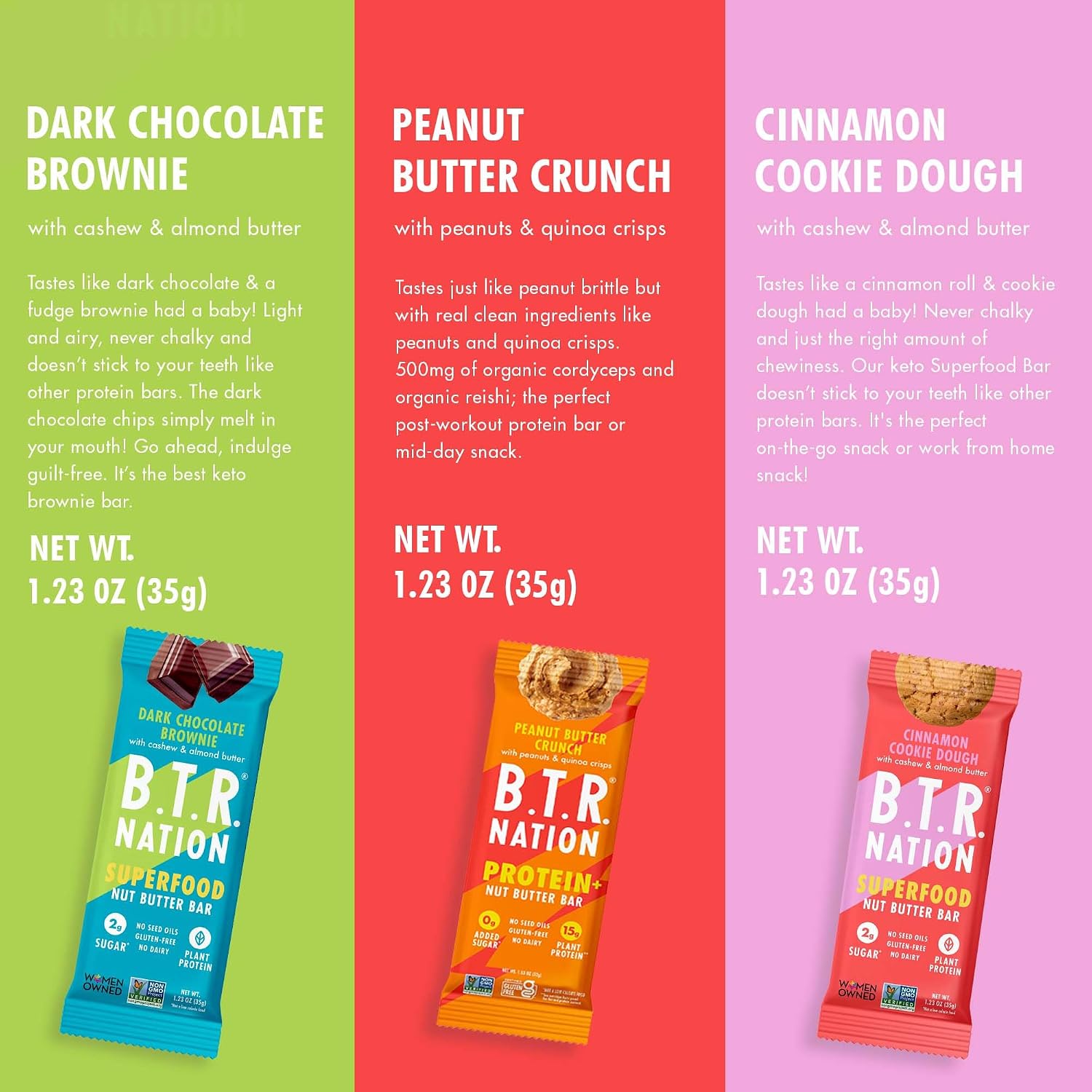 B.T.R Nation - Superfood Protein Bar Dark Chocolate - Vegan - 12 Bars