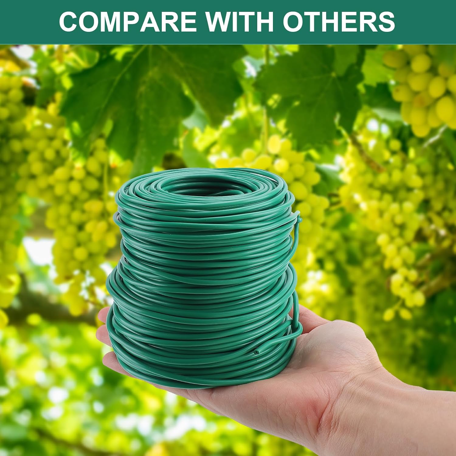 YDSL Soft Plant Tie, Garden Wire Tie for Plants Heavy Duty Reusable Plant Twist Ties for Gardening Home Office (Green, 32.8 feet)