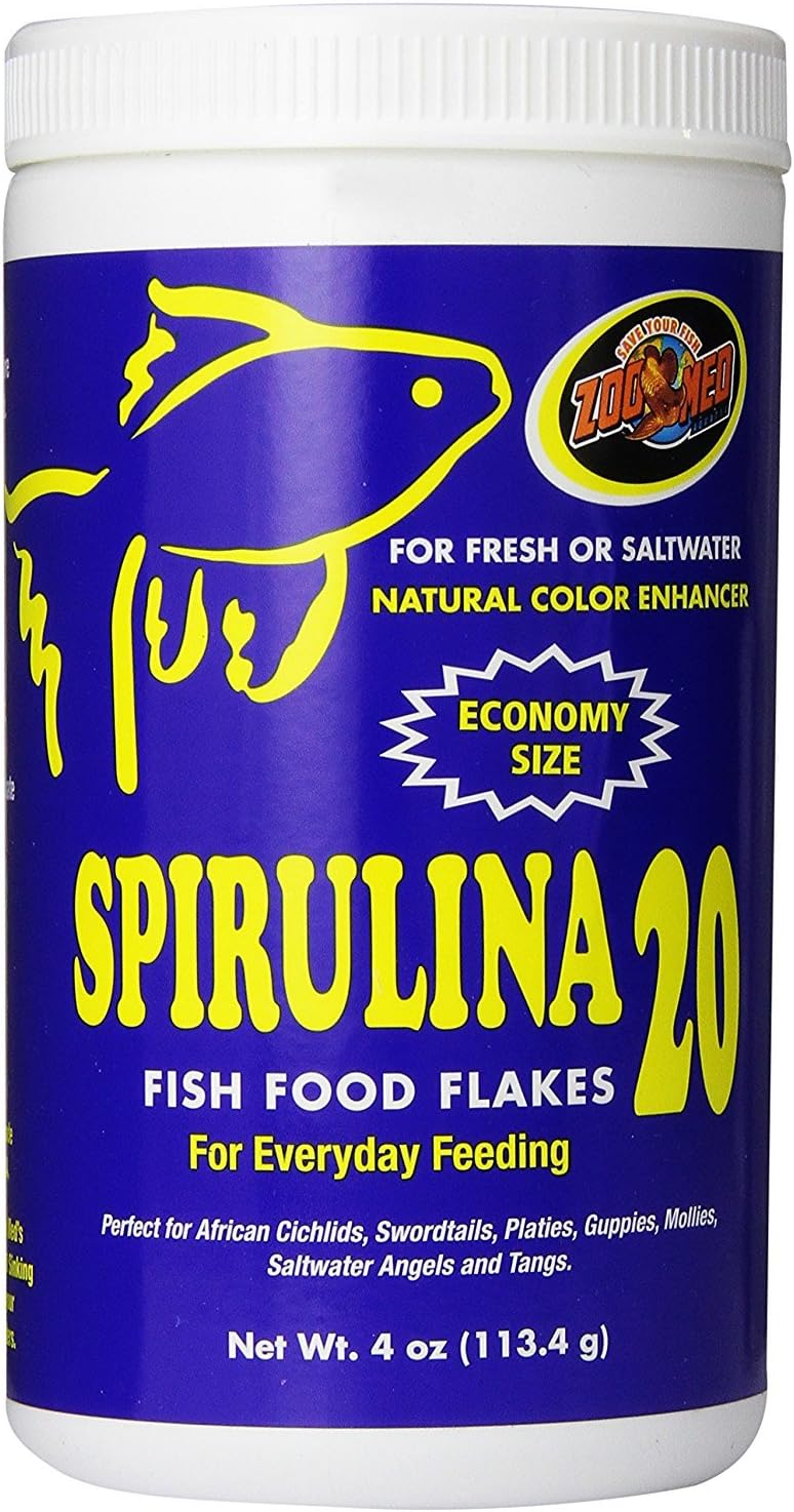 Zoo Med Spirulina 20 Flake Fish Food, 4-Ounce